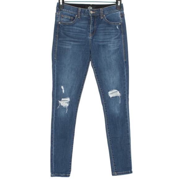 LuLaRoe Womens Jeans Skinny Distressed Elastic Waist Zip Fly Blue Size 26 IP - Picture 1 of 6
